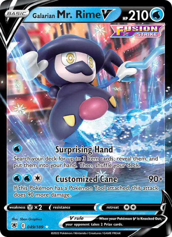 Galarian Mr. Rime V Holo Rare V Pokemon card #049 from Astral Radiance