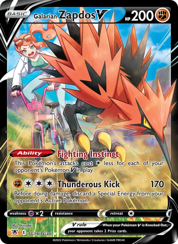 Galarian Zapdos V Ultra Rare Pokemon card #TG19 from Astral Radiance
