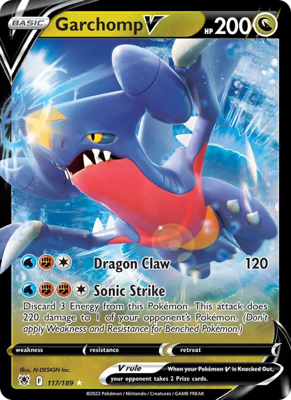 Garchomp V Holo Rare V Pokemon card #117 from Astral Radiance