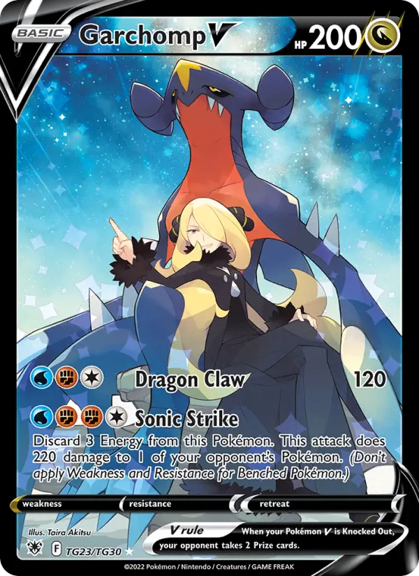 Garchomp V Ultra Rare Pokemon card #TG23 from Astral Radiance