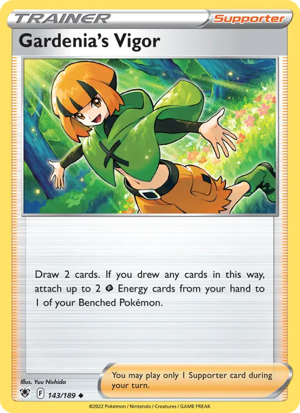 Gardenia's Vigor Uncommon Pokemon card #143 from Astral Radiance