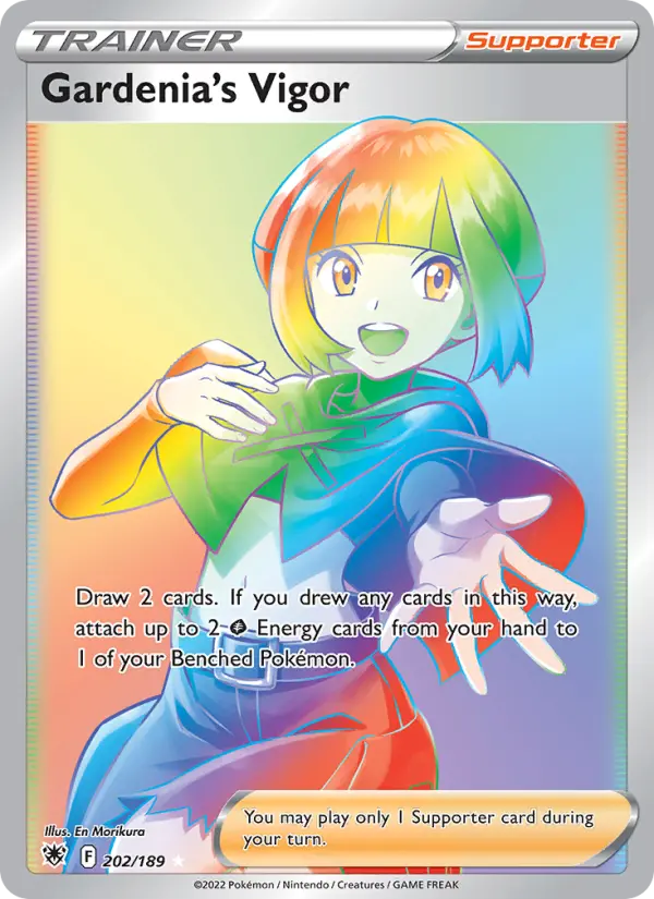Gardenia's Vigor Secret Rare Pokemon card #202 from Astral Radiance