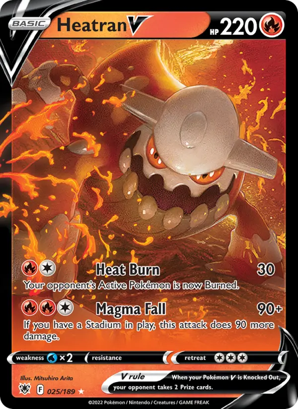 Heatran V Holo Rare V Pokemon card #025 from Astral Radiance