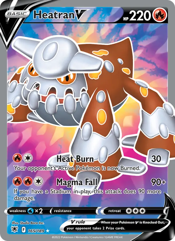 Heatran V Ultra Rare Pokemon card #165 from Astral Radiance