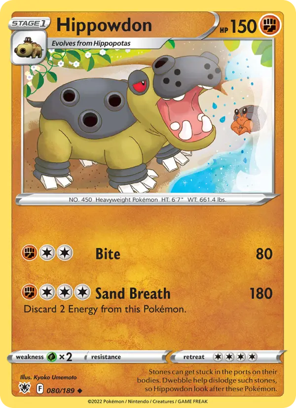 Hippowdon Uncommon Pokemon card #080 from Astral Radiance
