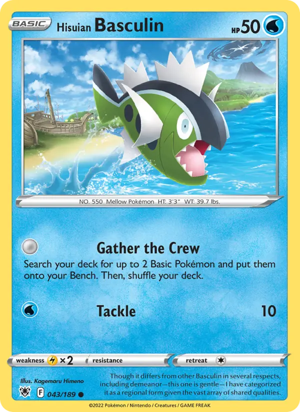 Hisuian Basculin Common Pokemon card #043 from Astral Radiance