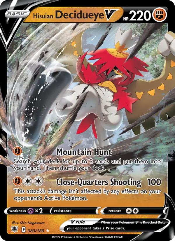 Hisuian Decidueye V Holo Rare V Pokemon card #083 from Astral Radiance