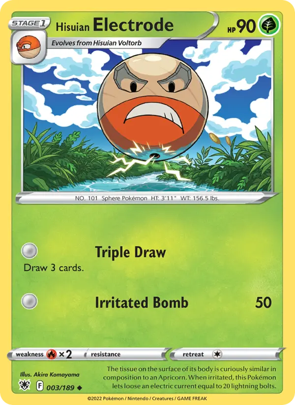 Hisuian Electrode Uncommon Pokemon card #003 from Astral Radiance