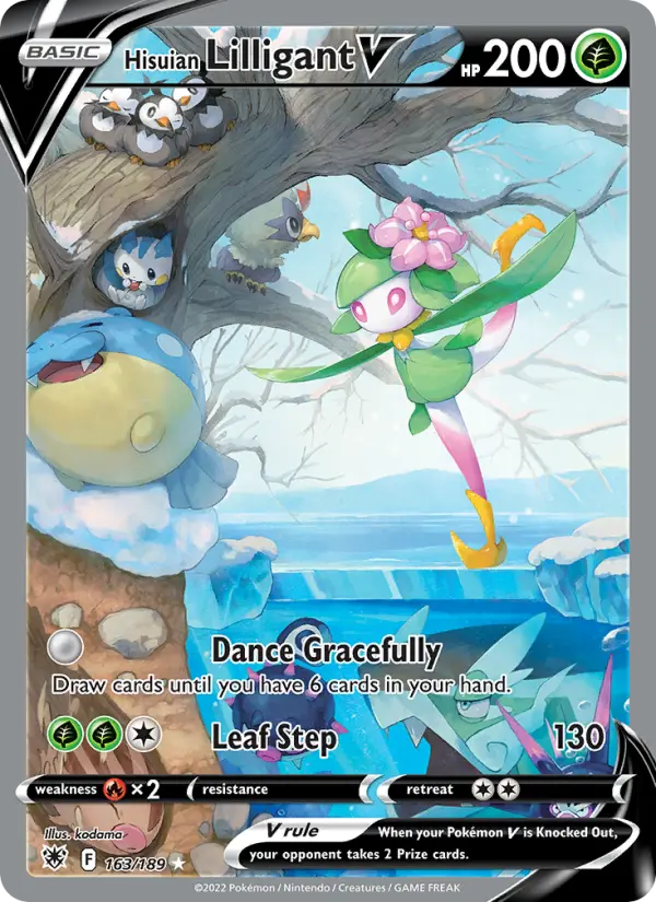 Hisuian Lilligant V Ultra Rare Pokemon card #163 from Astral Radiance