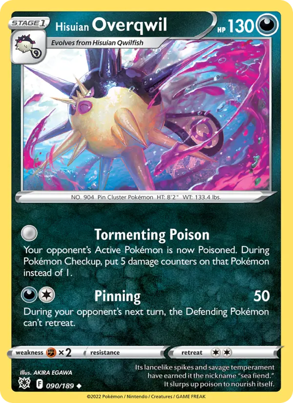 Hisuian Overqwil Uncommon Pokemon card #090 from Astral Radiance