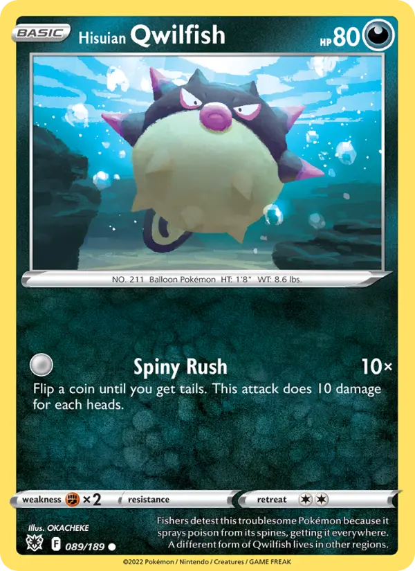 Hisuian Qwilfish Common Pokemon card #089 from Astral Radiance