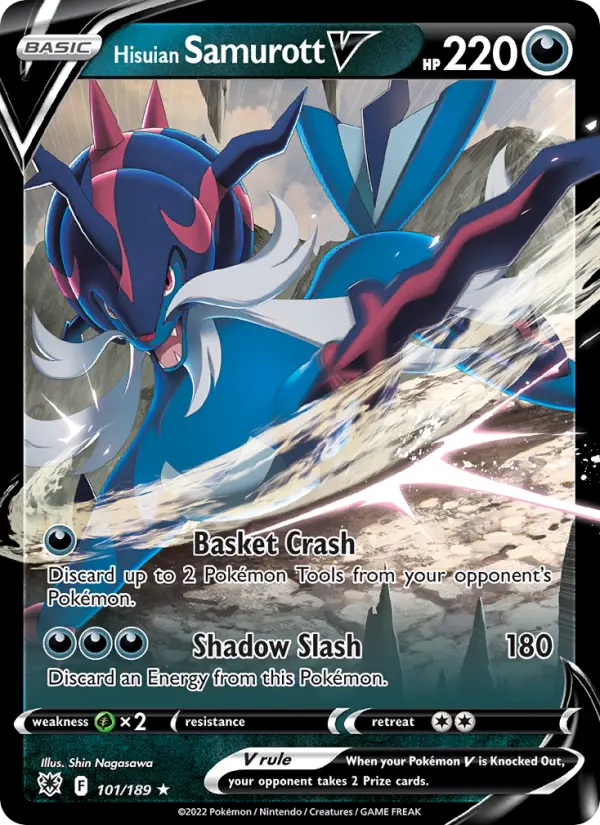Hisuian Samurott V Holo Rare V Pokemon card #101 from Astral Radiance