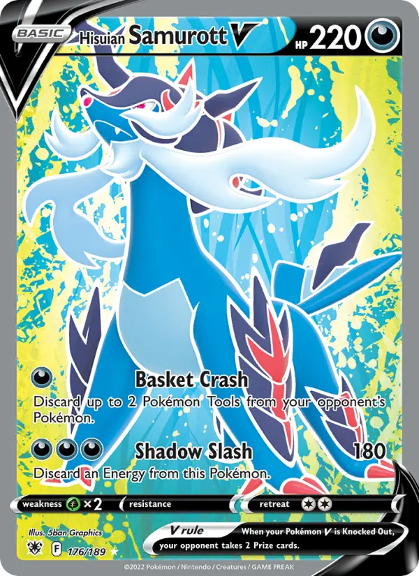 Hisuian Samurott V Ultra Rare Pokemon card #176 from Astral Radiance