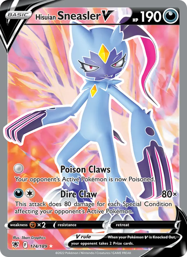 Hisuian Sneasler V Ultra Rare Pokemon card #174 from Astral Radiance