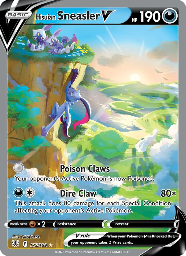 Hisuian Sneasler V Ultra Rare Pokemon card #175 from Astral Radiance