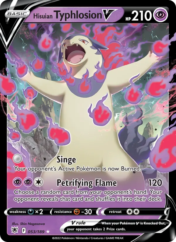 Hisuian Typhlosion V Holo Rare V Pokemon card #053 from Astral Radiance