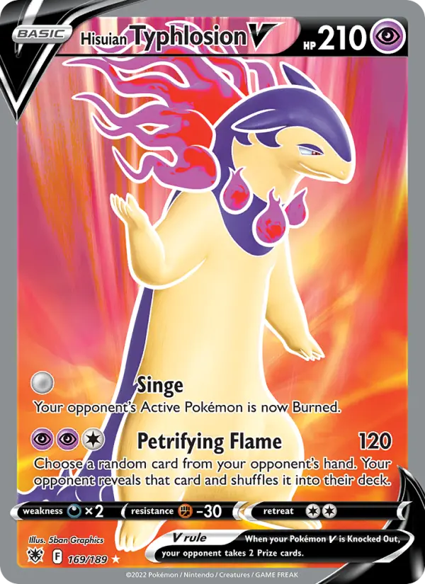 Hisuian Typhlosion V Ultra Rare Pokemon card #169 from Astral Radiance