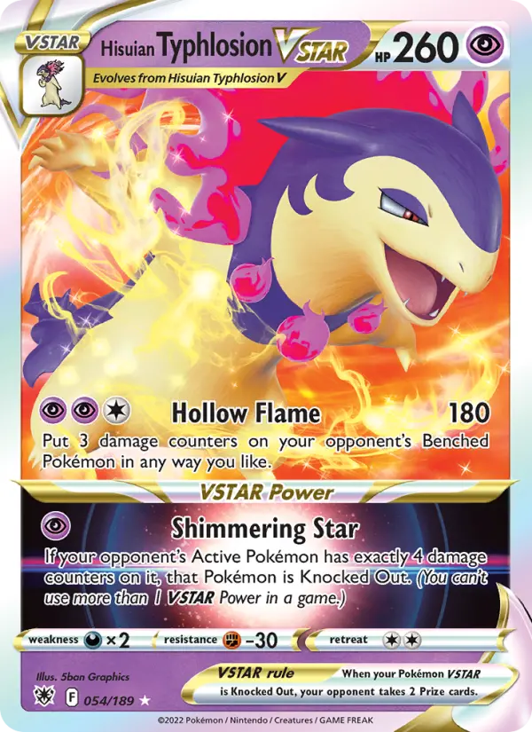 Hisuian Typhlosion VSTAR Holo Rare VSTAR Pokemon card #054 from Astral Radiance