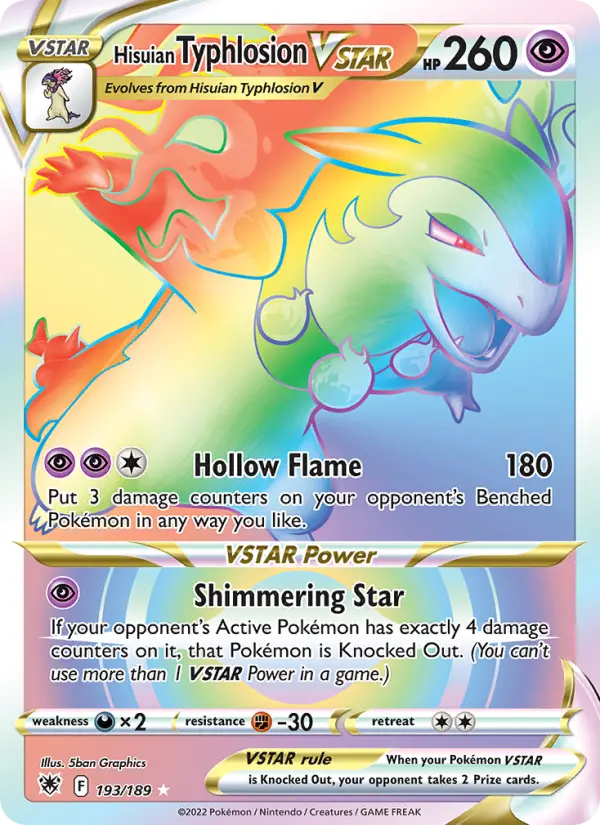 Hisuian Typhlosion VSTAR Secret Rare Pokemon card #193 from Astral Radiance