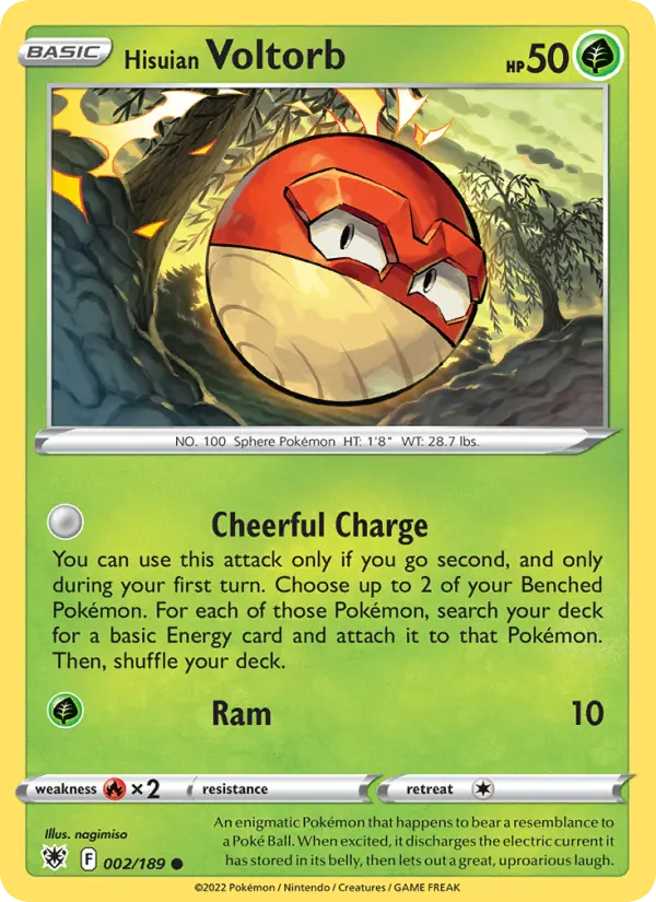 Hisuian Voltorb Common Pokemon card #002 from Astral Radiance