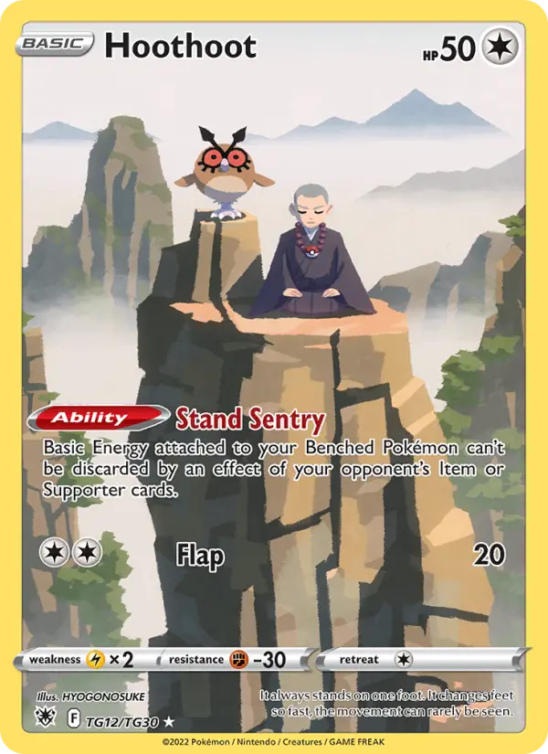 Hoothoot Rare Pokemon card #TG12 from Astral Radiance