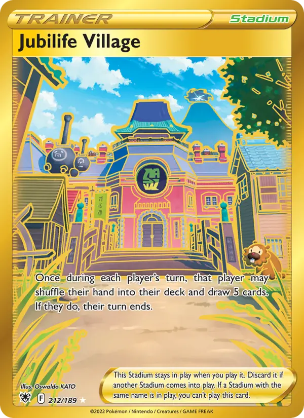 Jubilife Village Secret Rare Pokemon card #212 from Astral Radiance
