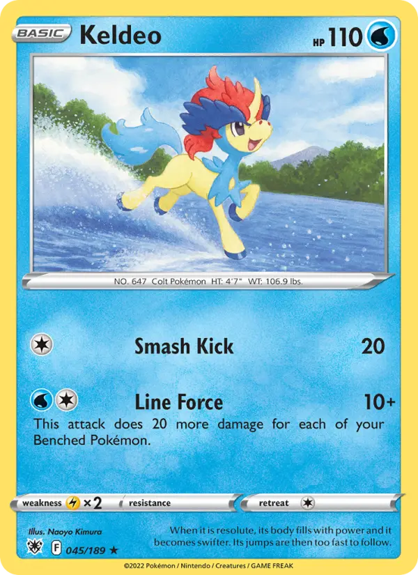Keldeo Holo Rare Pokemon card #045 from Astral Radiance