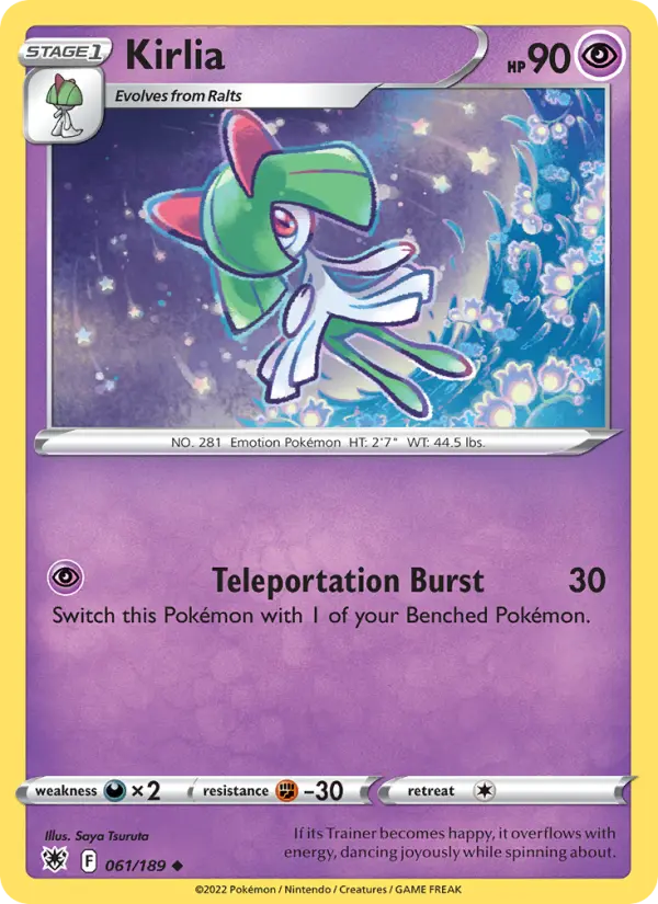 Kirlia Uncommon Pokemon card #061 from Astral Radiance