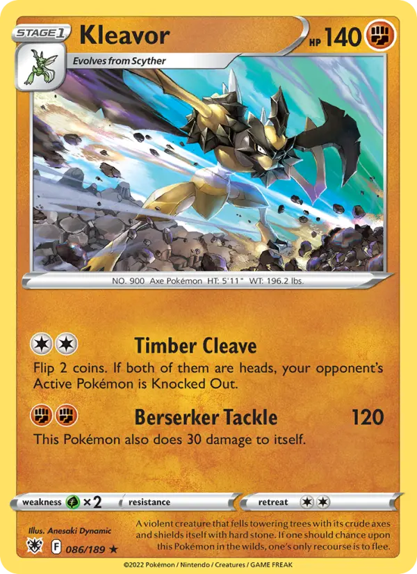 Kleavor Holo Rare Pokemon card #086 from Astral Radiance