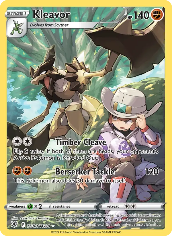 Kleavor Rare Pokemon card #TG08 from Astral Radiance