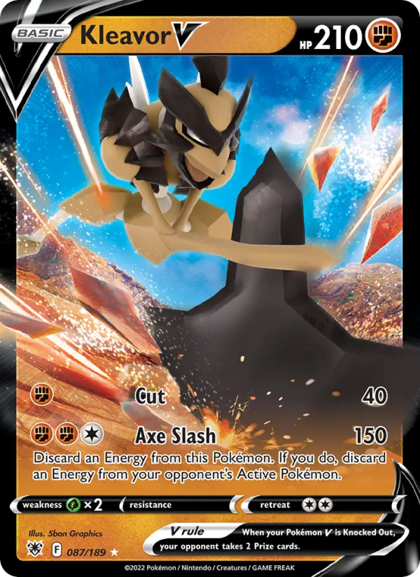 Kleavor V Holo Rare V Pokemon card #087 from Astral Radiance