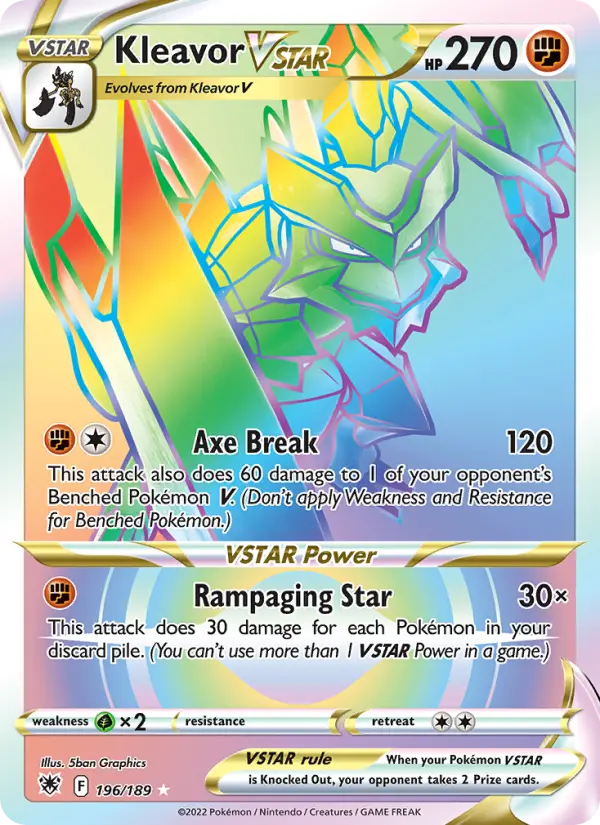 Kleavor VSTAR Secret Rare Pokemon card #196 from Astral Radiance