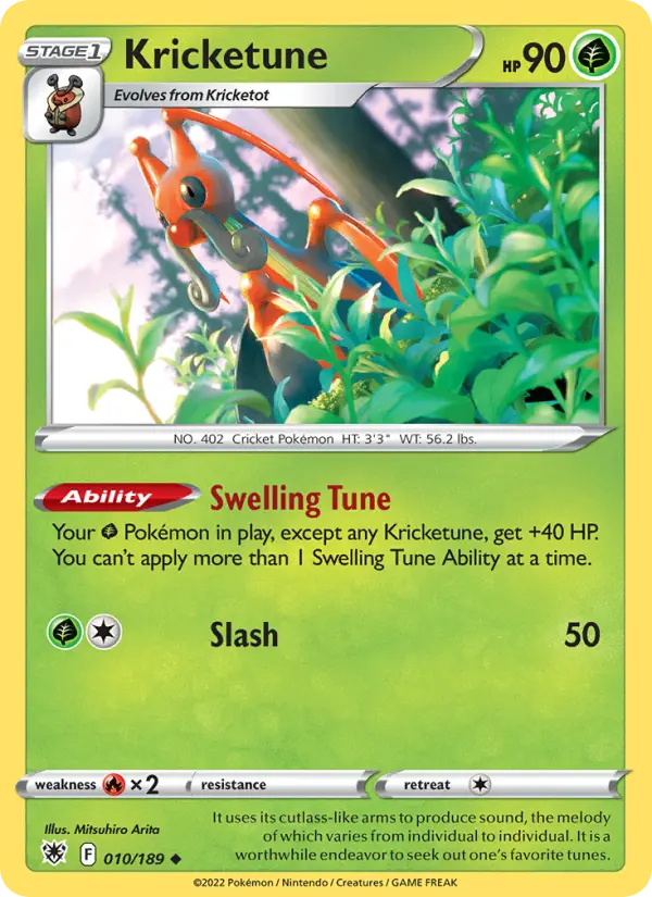Kricketune Uncommon Pokemon card #010 from Astral Radiance