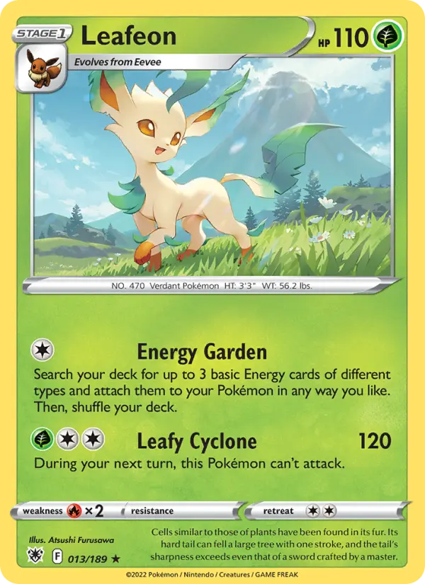Leafeon Rare Pokemon card #013 from Astral Radiance