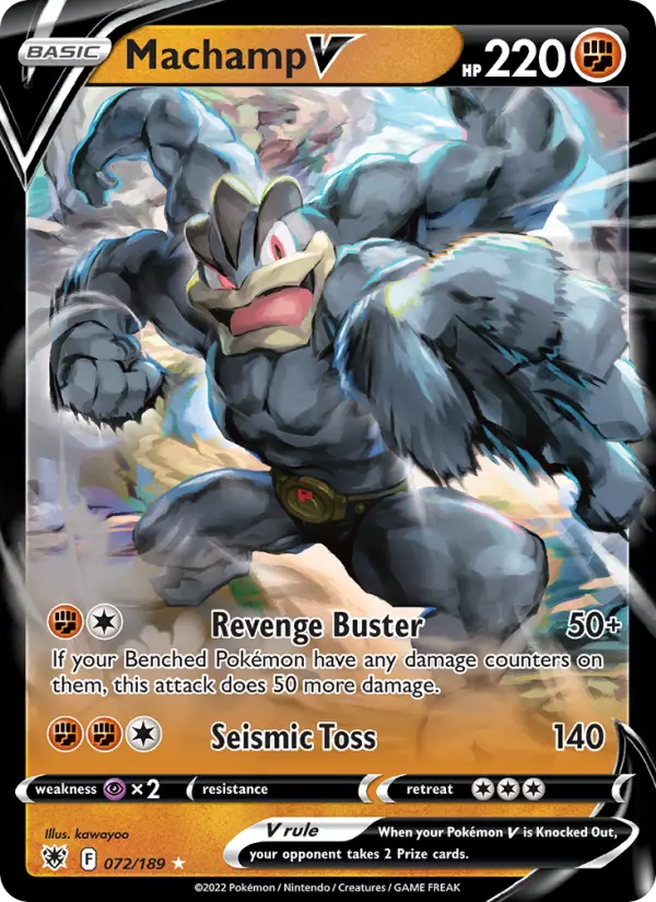 Machamp V Holo Rare V Pokemon card #072 from Astral Radiance