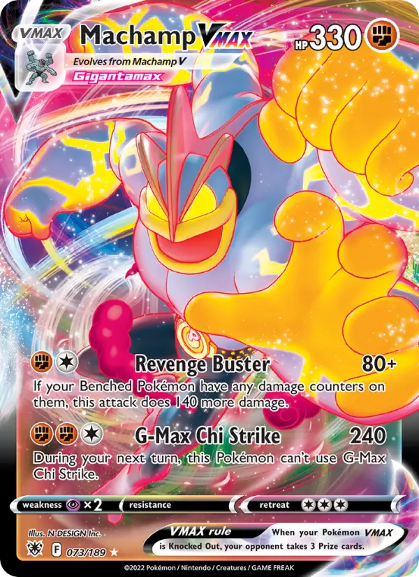 Machamp VMAX Holo Rare VMAX Pokemon card #073 from Astral Radiance