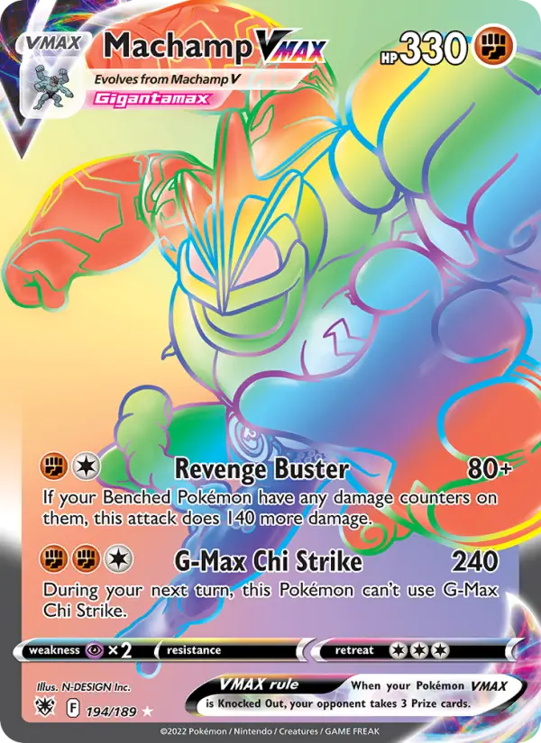 Machamp VMAX Secret Rare Pokemon card #194 from Astral Radiance