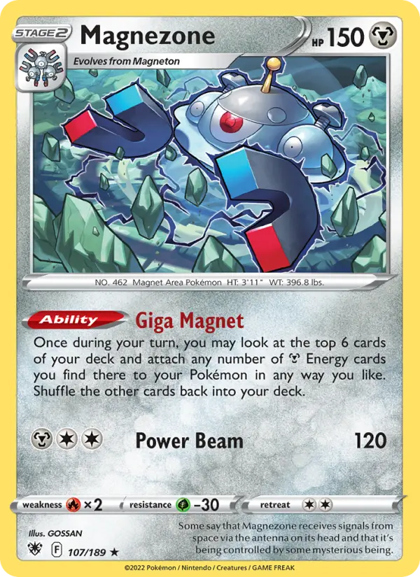 Magnezone Holo Rare Pokemon card #107 from Astral Radiance