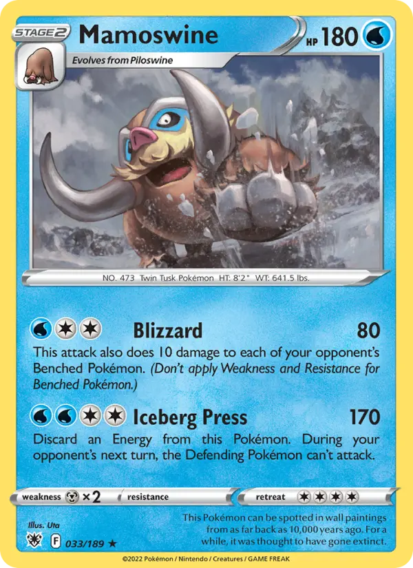 Mamoswine Rare Pokemon card #033 from Astral Radiance