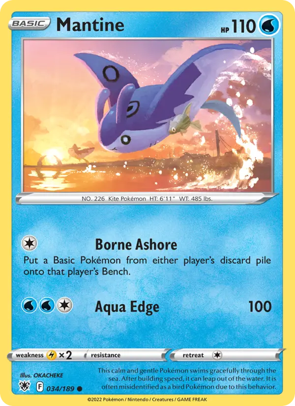 Mantine Common Pokemon card #034 from Astral Radiance