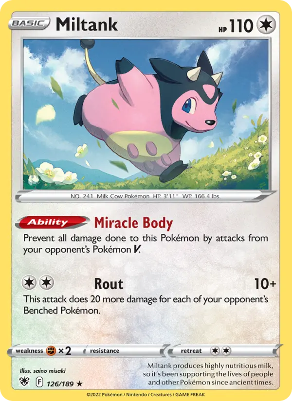Miltank Holo Rare Pokemon card #126 from Astral Radiance