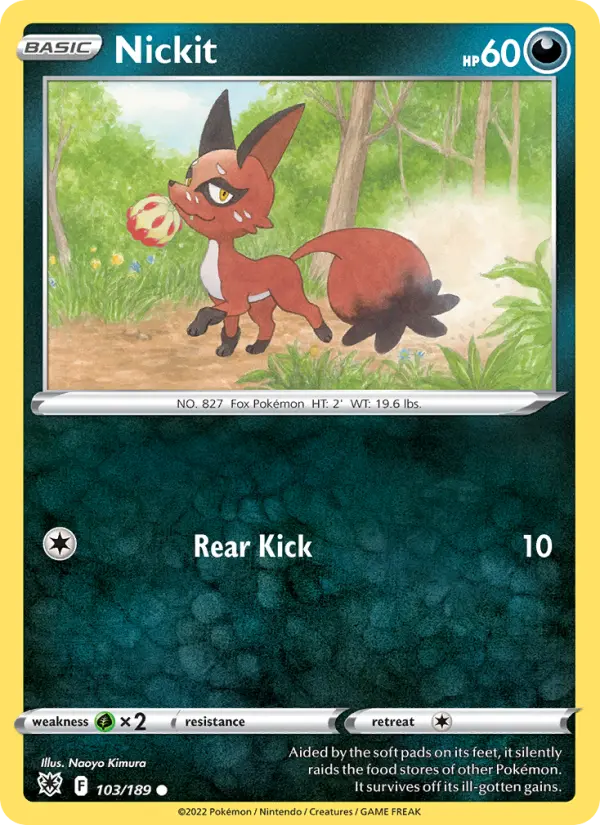 Nickit Common Pokemon card #103 from Astral Radiance