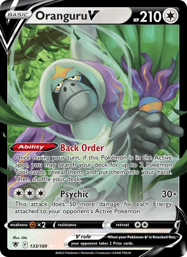 Oranguru V Holo Rare V Pokemon card #133 from Astral Radiance