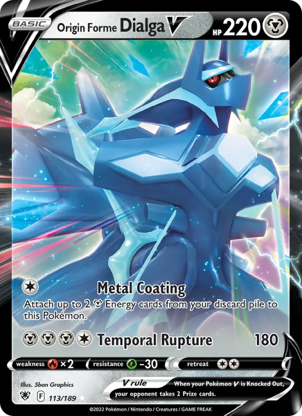 Origin Forme Dialga V Holo Rare V Pokemon card #113 from Astral Radiance