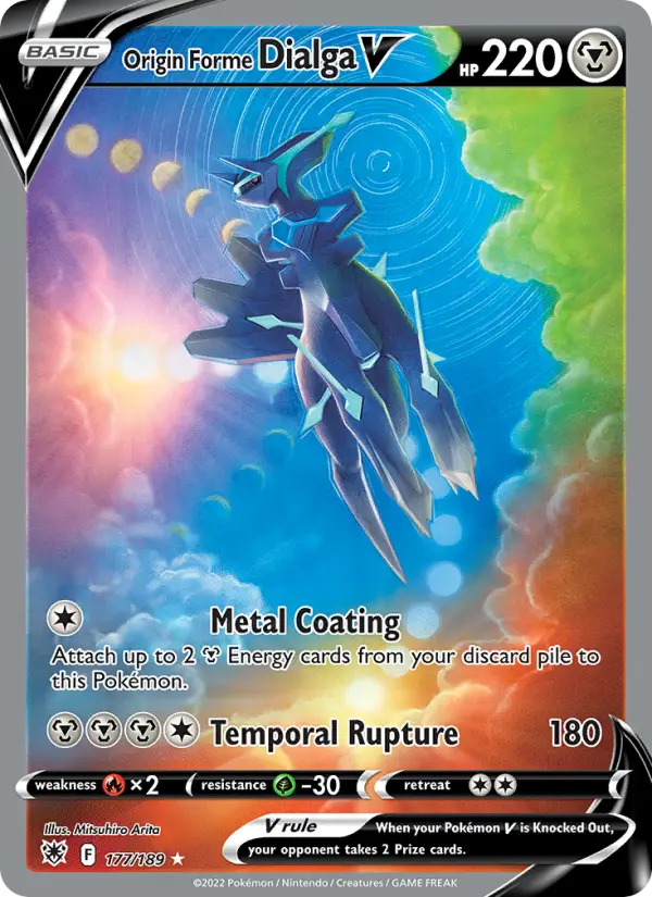 Origin Forme Dialga V Ultra Rare Pokemon card #177 from Astral Radiance
