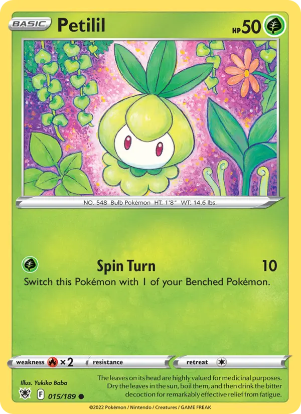 Petilil Common Pokemon card #015 from Astral Radiance