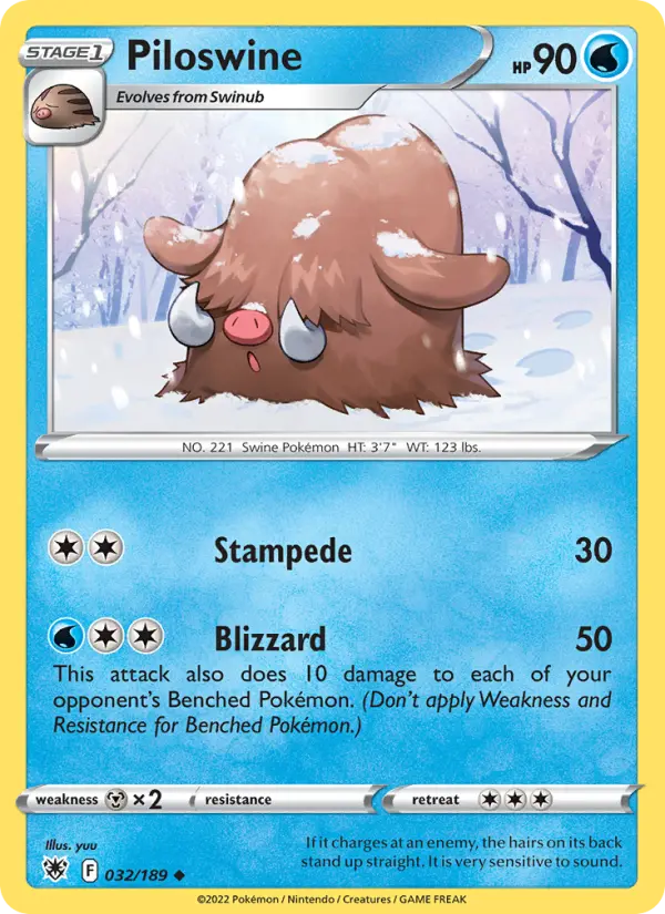 Piloswine Uncommon Pokemon card #032 from Astral Radiance