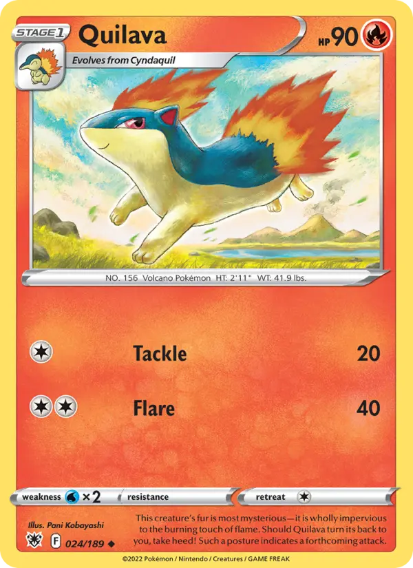 Quilava Uncommon Pokemon card #024 from Astral Radiance