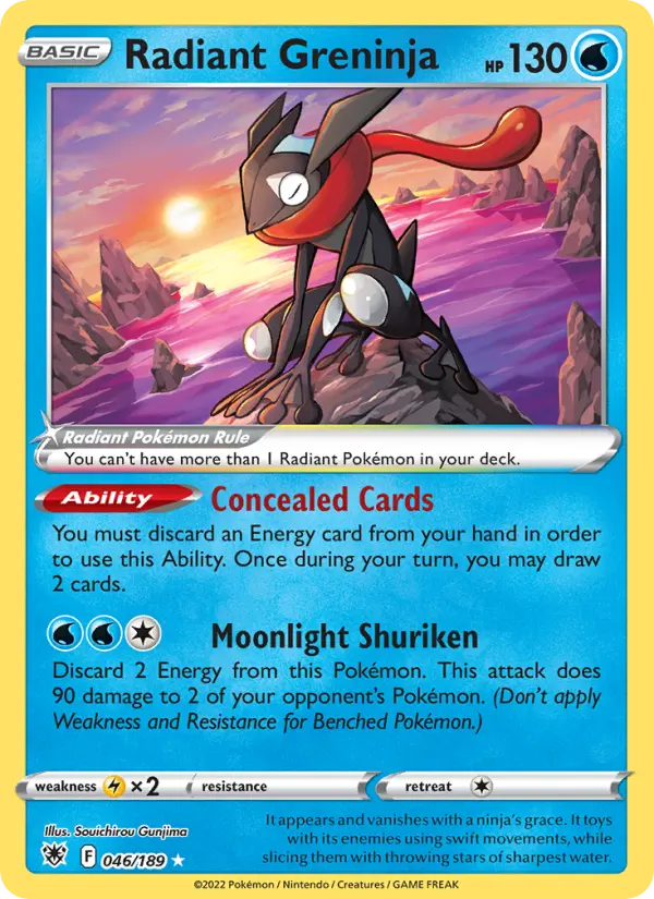 Radiant Greninja Radiant Rare Pokemon card #046 from Astral Radiance