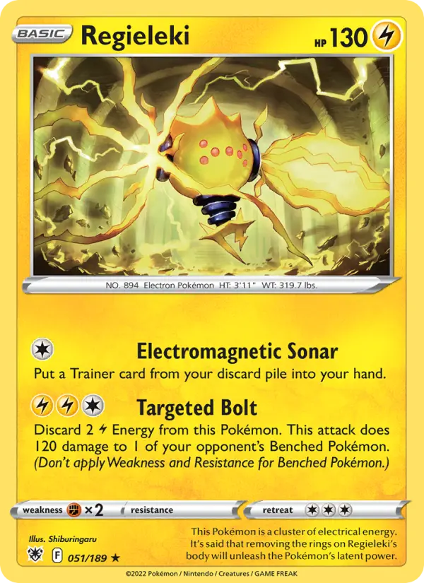 Regieleki Rare Pokemon card #051 from Astral Radiance